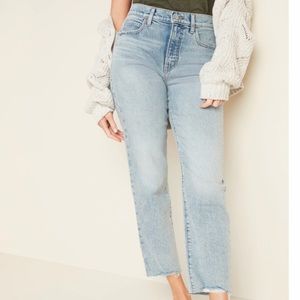 Old Navy | Extra High-Waisted Sky-Hi Straight Raw-Hem Jeans | Size 4 Regular